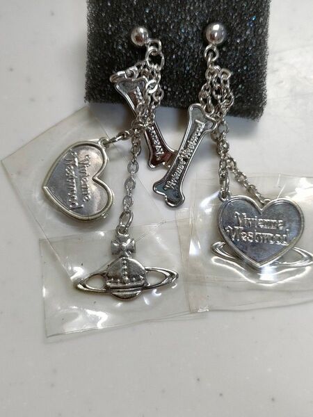 Vivienne Westwood ハートモチーフ ピアス オーブ 骨