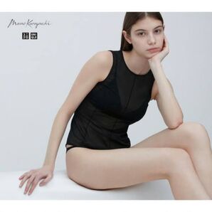 ユニクロ シアークルータンクトップ ブラック マメ シアートップス 黒 タンクトップ
