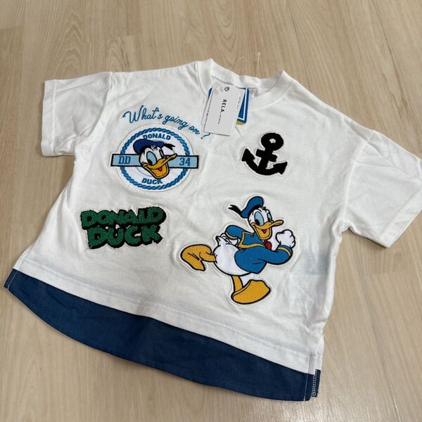 新品ドナルド ワッペンデザイン半袖Tシャツ子供用キッズ110cm 男の子女の子 Tシャツ 半袖Tシャツ 子供服 キッズ カットソー