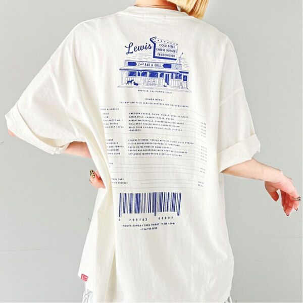 新品Javaコラボ ピグメントビッグT 半袖TシャツオーバーサイズレディースM白 Tシャツ ホワイト 半袖 白