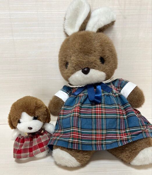 昭和レトロ サンアロー ぬいぐるみ 犬 ウサギのラッキー アンティーク レトロ
