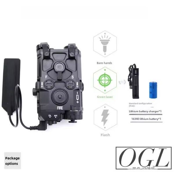 OGL BK/グリーンlaser ライト 取り付けパネル 電池、充電器付き