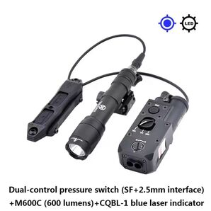 WADSN CQBL-1 ブルー 青/IR (Aluminum) BK &M600 フラッシュライト&スイッチセット