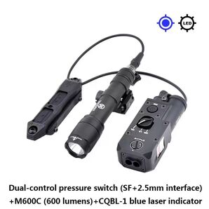 WADSN CQBL-1 ブルー 青/IR (Aluminum) BK &M600 フラッシュライト&スイッチセット