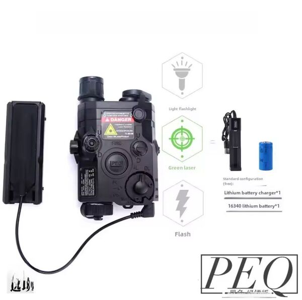 PEQ15 LA5C BK/グリーンlaser ライト 取り付けパネル 電池、充電器付き