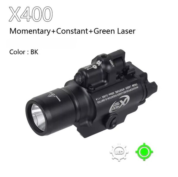 SUREFIRE シュアファイア X400 タイプ フラッシュライト グリーン 20mm対応 BK