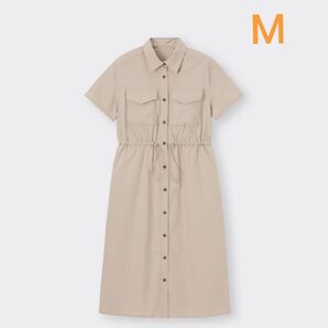 GU ワークシャツワンピース M ベージュ
