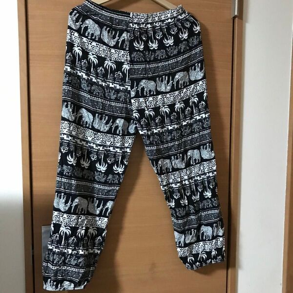 タイパンツ 総柄 サルエルパンツ ジョガーパンツ ルームウェア L ヨガパンツ