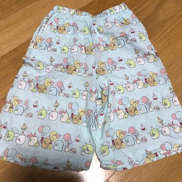 すみっコぐらし リラコ ステテコ 水色 UNIQLO ユニクロ 120 半ズボン ハーフパンツ ルームウェア
