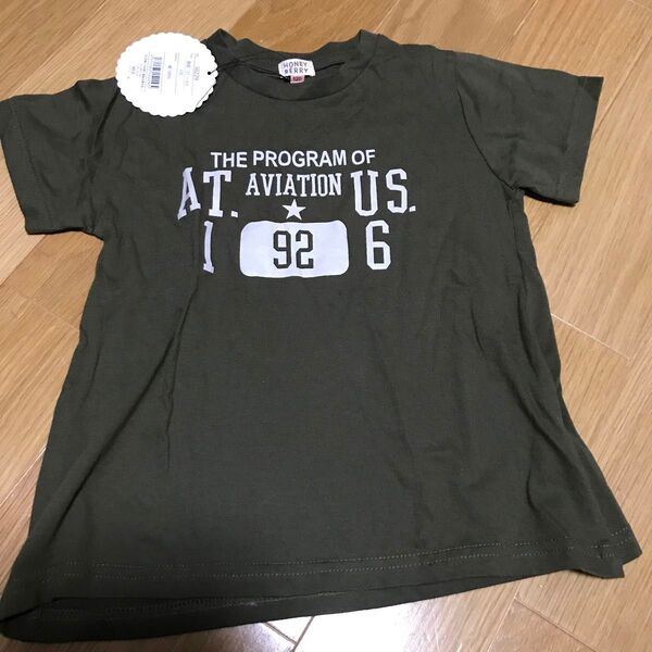 Tシャツ 半袖Tシャツ 半袖 120 カーキ 女の子 綿100 トップス カットソー