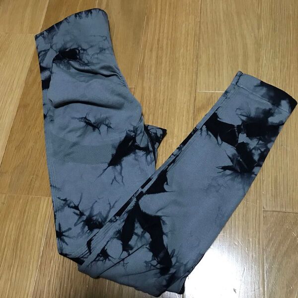 タイダイ ダイダイ レギンス スパッツ タイツ グレー ブラック シーイン S