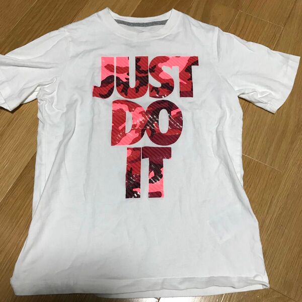 NIKE ナイキ Tシャツ 140 キッズ M 綿 ホワイト ロゴ 半袖