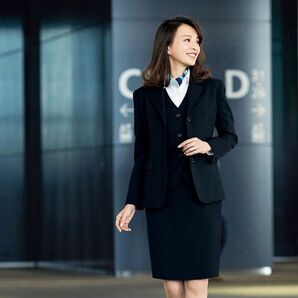 【新品】アンジョア 制服 事務服 ベスト スカート 上下セット 9号