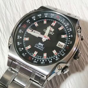 【動作品】ORIENT オリエント SK 自動巻き 機械式 メンズ 腕時計 黒文字盤 稼働