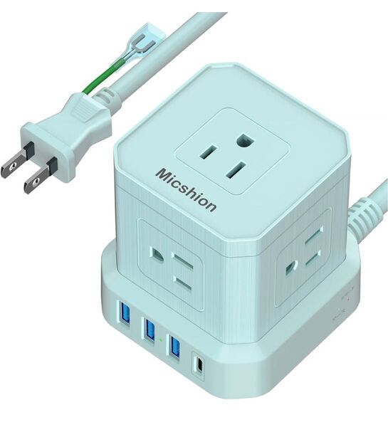 電源タップ Type-C付き ミニキューブ型