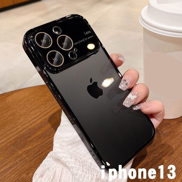 iphone13ケース カーバー TPU 指紋防止耐衝撃ブラック1