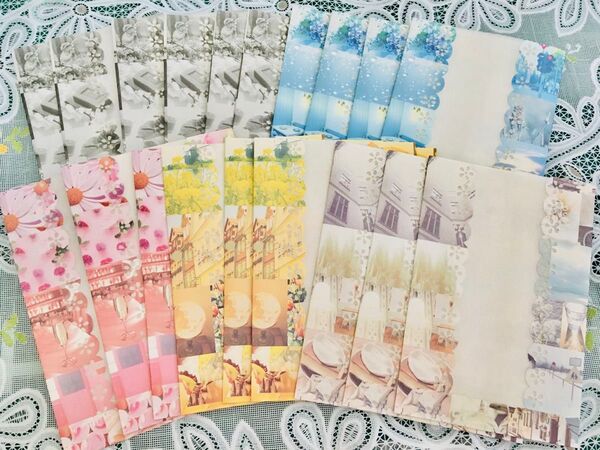 【フレークシール付き】ハンドメイド 和紙を使った透ける封筒 20枚 お裾分け