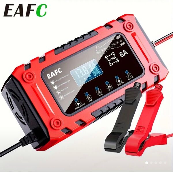 12V 6Aバッテリー充電器 バッテリー充電器 全自動バッテリーチャージャー バイク 小型