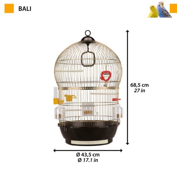 鳥かご 鳥 小鳥 用 バリアンティークブラス Bali 鳥籠 ゲージ フル カナリア セキセイインコ イタリアferplast
