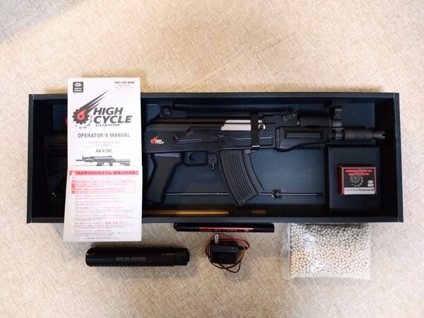 東京マルイ 次世代電動ガン AK47HC ハイサイクルカスタム・バッテリーセット・サイレンサー付き