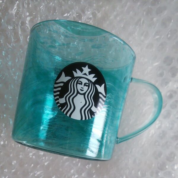スターバックス 耐熱グラス ガラス マグカップ オーシャン ウエイブ スタバ サマー 海 アイス ブルー ②
