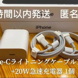 iPhone Type-Cライトニングケーブル1m 2本+20W急速充電器 1個