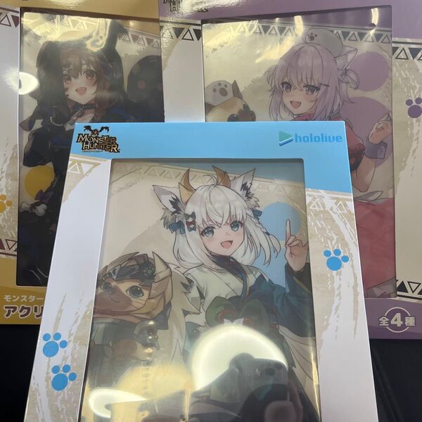 モンスターハンター×ホロライブゲーマーズ カプとれ アクリルボード 戌神ころね 猫又おかゆ 白上フブキ