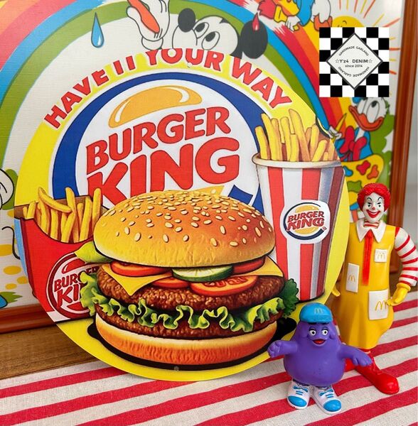 バーガーキング⑤ BURGER KING ブリキ看板 アメリカン雑貨 アメリカン 看板 アメリカンダイナー ファーストフード