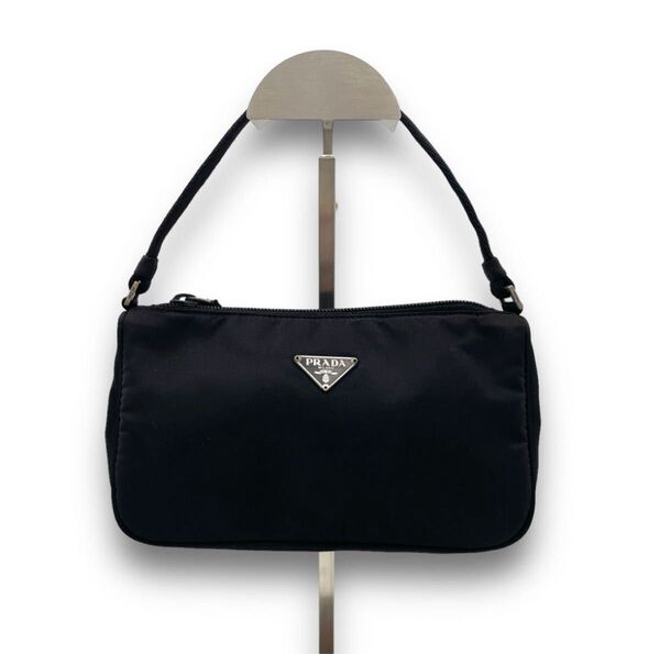PRADA プラダ アクセサリーポーチ ハンドバッグ ミニバッグ NERO ブラック 黒 テスートナイロン 三角ロゴプレート