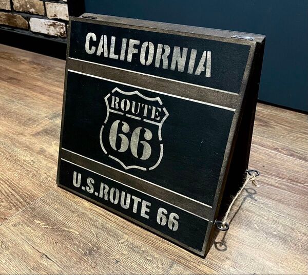 No.609 男前インテリア ルート66 ROUTE66 木工雑貨 ガーデン雑貨 ヴィンテージ風