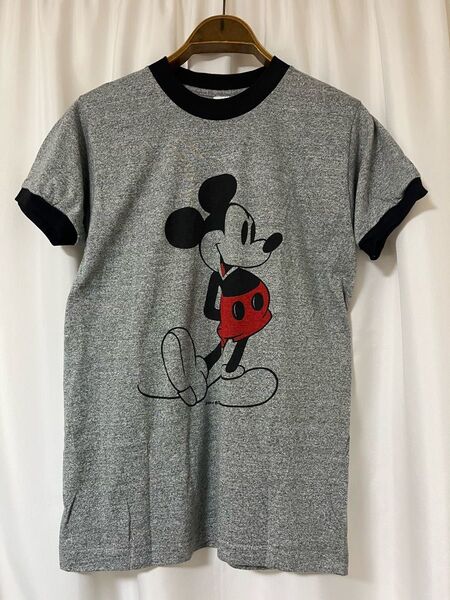 【vintage】80's Mickey ミッキー リンガーTシャツ Mサイズ USA製 ディズニー アメリカ古着 半袖Tシャツ