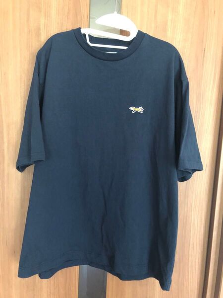 【中古品】Tシャツ ペニーズ Lサイズ ネイビー ゆったり ワンポイント刺繍
