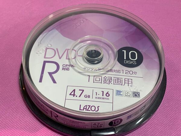 新品未開封品 録画用 DVD-R 10枚 片面 4.7GB 1-16倍速記録対応 デジタル放送録画対応