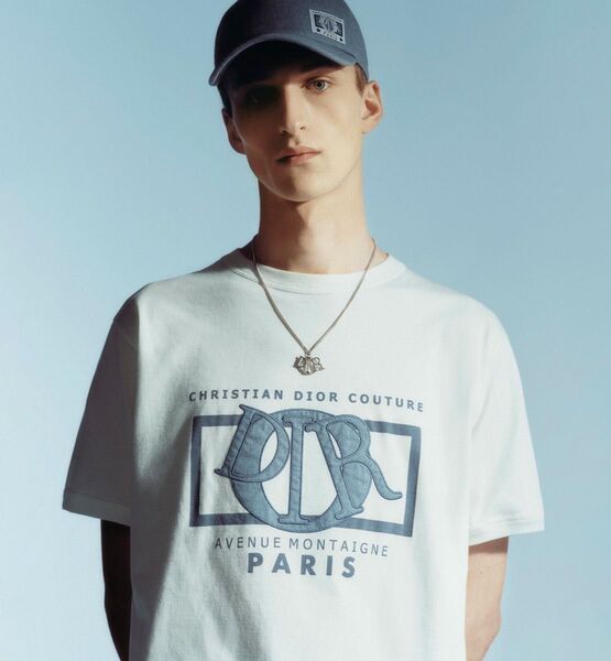 ディオール 現行モデル24SS チャームロゴ Tシャツ メンズ S (M相当サイズ