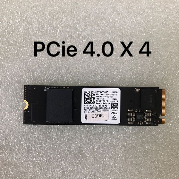 使用時間1279 SSD NVME WD SN740 256gb 256g 2280 PCIe 4.0 X 4 Gen4