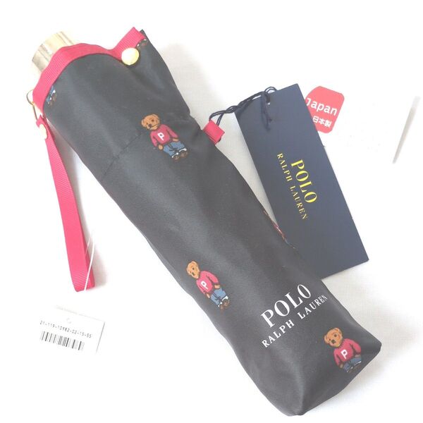ポロ ラルフローレン POLO RALPH LAUREN 折りたたみ傘 POLO BEAR ツイル (ブラック)