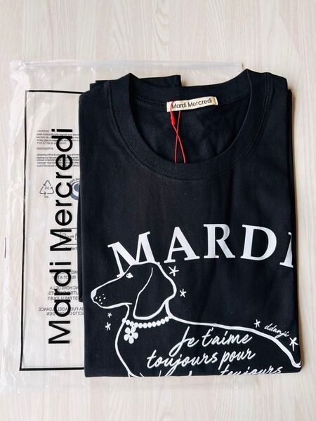 マルディメクルディ Mardi Mercredi Tシャツ 犬柄プリント