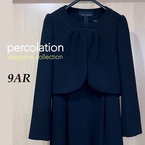 percolation フォーマルワンピース ジャケット 礼服 喪服 黒 セットアップ ワンピーススーツ ブラックフォーマル