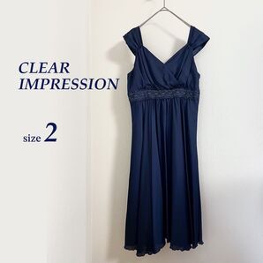 CLEAR IMPRESSION クリアインプレッション ドレス ネイビー 発表会 結婚式