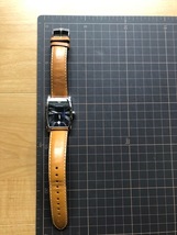 AK628 美品程度 レア 付属品付 EMPORIO ARMANI エンポリオアルマーニ AR-0915 ブルー トノー デイト 純正革ベルト クオーツ 腕時計_画像3