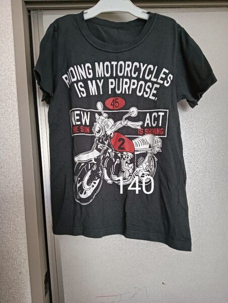 半袖Tシャツ 140 黒 ブラック バイク モーターサイクル ニッセン 45 2 ライディング