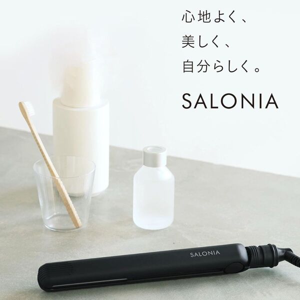 SALONIA サロニア ミニストレートヘアアイロン SL-010SB ブラック