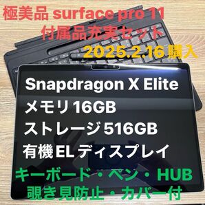【極美品セット】Microsoft Surface Pro 11 Snapdragon X Elite キーボード・ペン・おまけ付