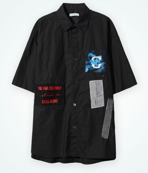 新品UNDERCOVER アンダーカバー25ss Shirtワッペン タイプライター 半袖シャツ サイズ4 UP1E4407-1
