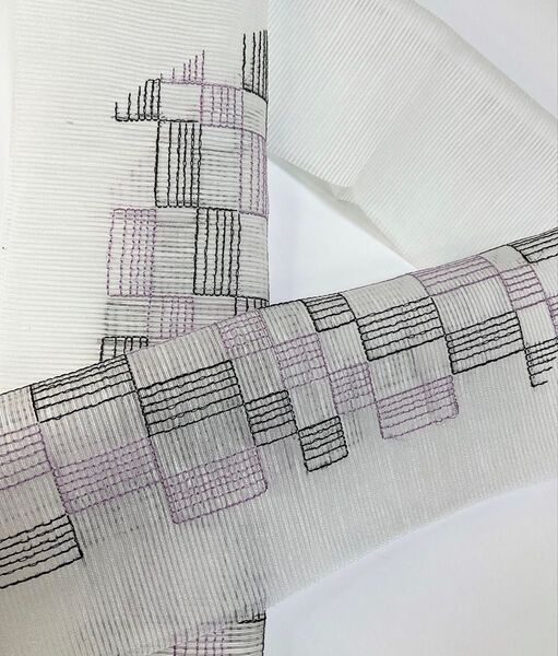 夏半衿 絽半衿 麻混 刺繍 涼しげ お洒落 夏着物 浴衣 単衣着物 新品未使用品
