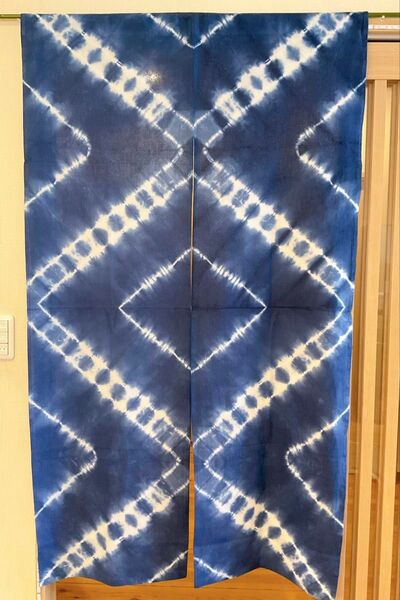 新品未使用品 のれん 絞り染め 暖簾 間仕切り 目隠しのれん 150cm 綿素材
