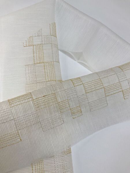 夏半衿 絽半衿 麻混 刺繍 涼しげ お洒落 夏着物 浴衣 単衣着物 新品未使用品