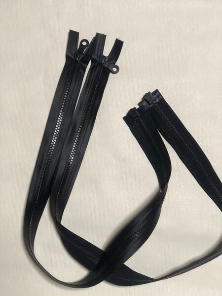 YKK5号ビスロン止水アクアシ-ムファスナーブラック72cm 1本 64cm1本逆開オ-プンファスナー