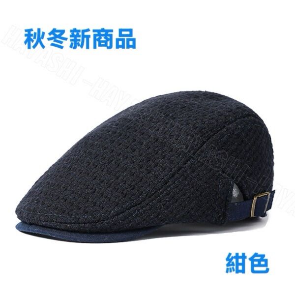 ベレー帽 ハンチング 帽子 レトロフレンチ キャップ 男女兼用 秋冬新品 送料無料 紺色