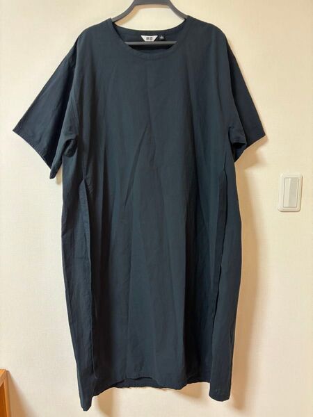 美品 ユニクロU 3WAYシアサッカーワンピース コットン100% L
